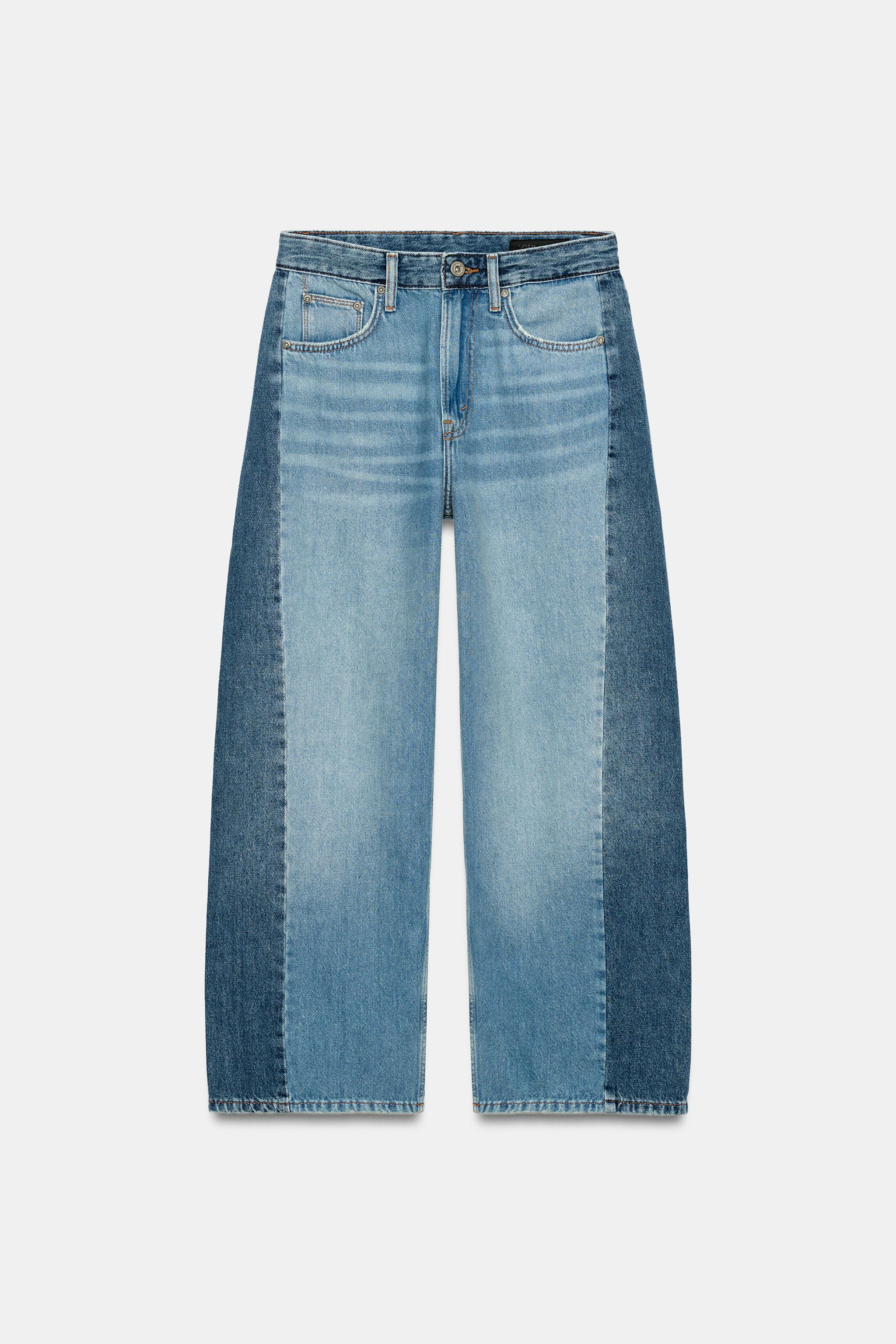 Женские джинсы Zara ZW COLLECTION MID-RISE RELAXED ANKLE PATCHWORK JEANS — фото 8