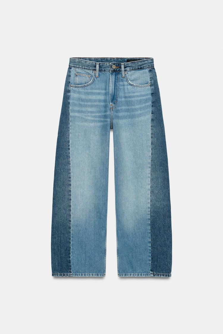 Jeans de tiro medio con parches y corte relajado hasta el tobillo ZW Collection 8