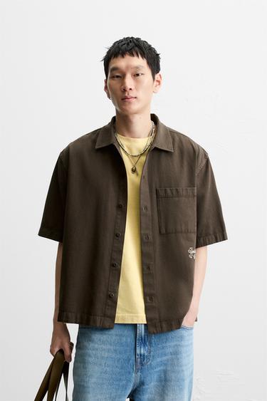 SURCHEMISE RELAXED FIT - Marron de Zara - Image 1