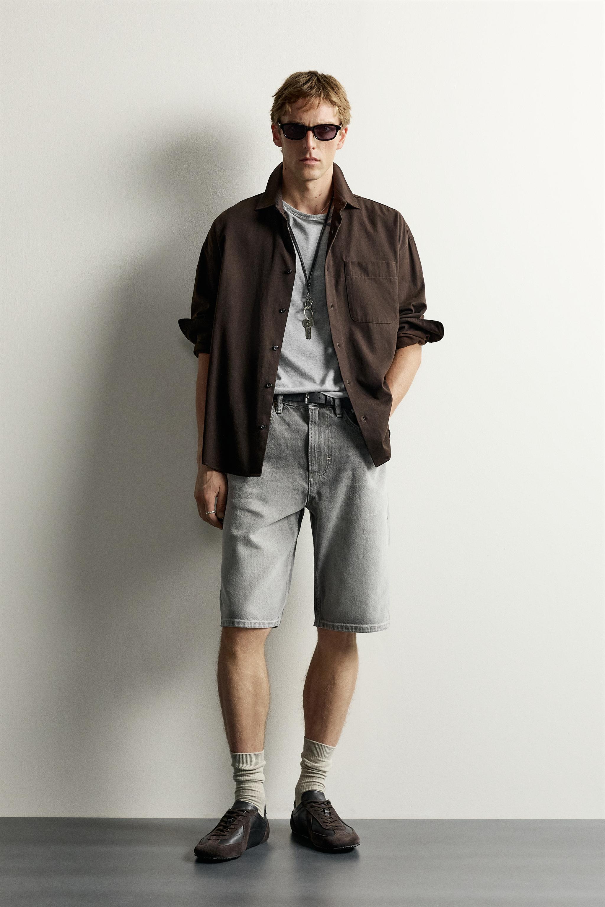 Zara LOOSE FIT DENIM BERMUDA