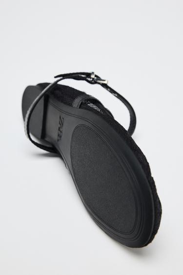 DOUBLE STRAP LACE BALLERINAS - Black by Zara