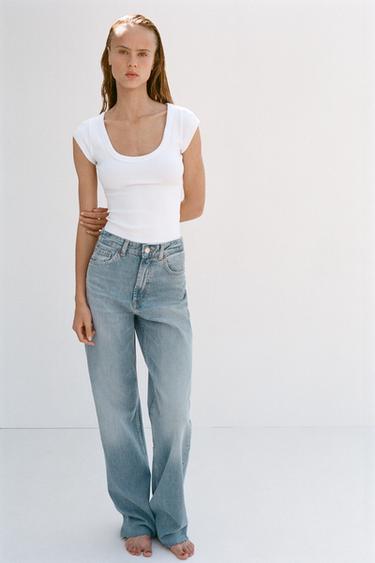 WIDE-LEG-JEANS MIT HOHEM BUND – TRF - Hellblau von Zara