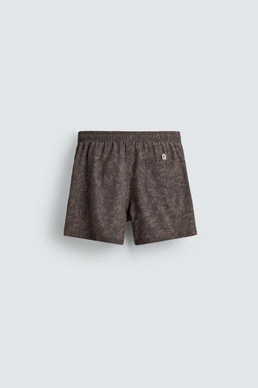 MID-LENGTH FLORAL PRINT SWIM SHORTS - Brown by Zara - Image 7