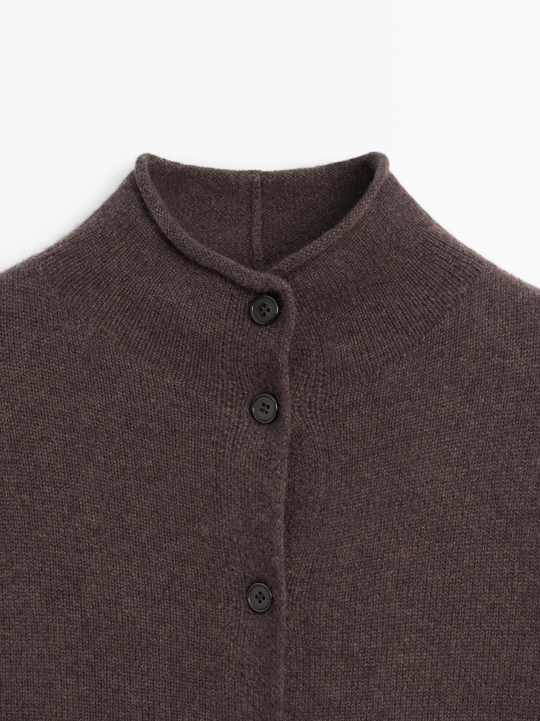Cardigan à col montant en laine
