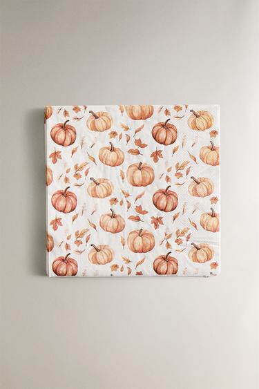 CONJUNTO DE 20 GUARDANAPOS DE PAPEL COM ABÓBORAS (CONJUNTO DE 20) - Laranja da Zara