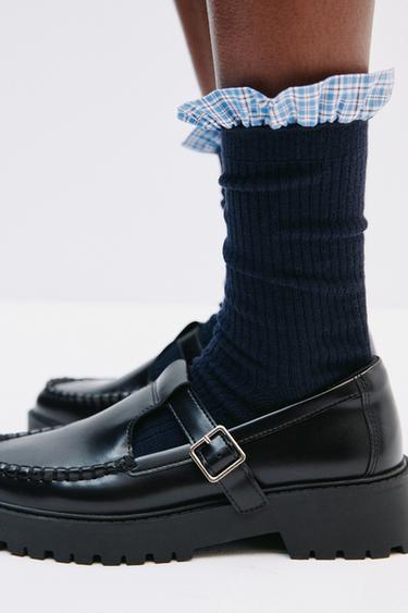 2-PACK OF SOCKS WITH RUFFLE TRIM - Blue by Zara
