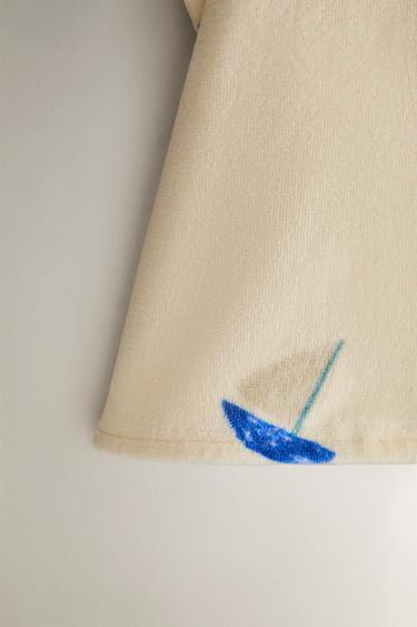 PONCHO ENFANT PLAGE BATEAUX - Crème de Zara - Image 2