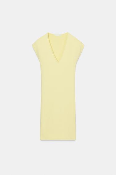 ĐẦM NGẮN CỔ CHỮ V - Màu vàng từ Zara