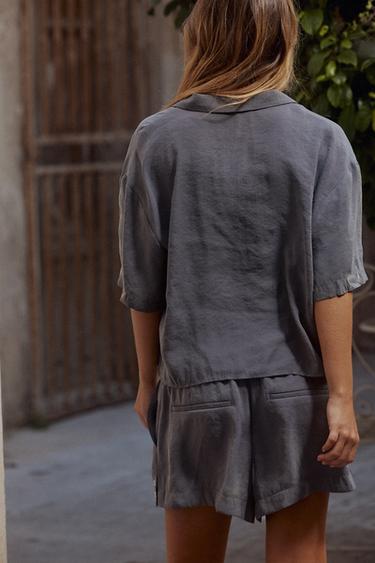 CHEMISE FLUIDE MANCHES COURTES - Plomb de Zara - Image 4
