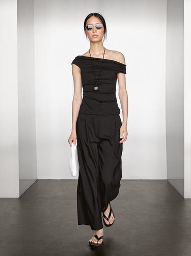 Zara Draped strapless top - Black - Image 0