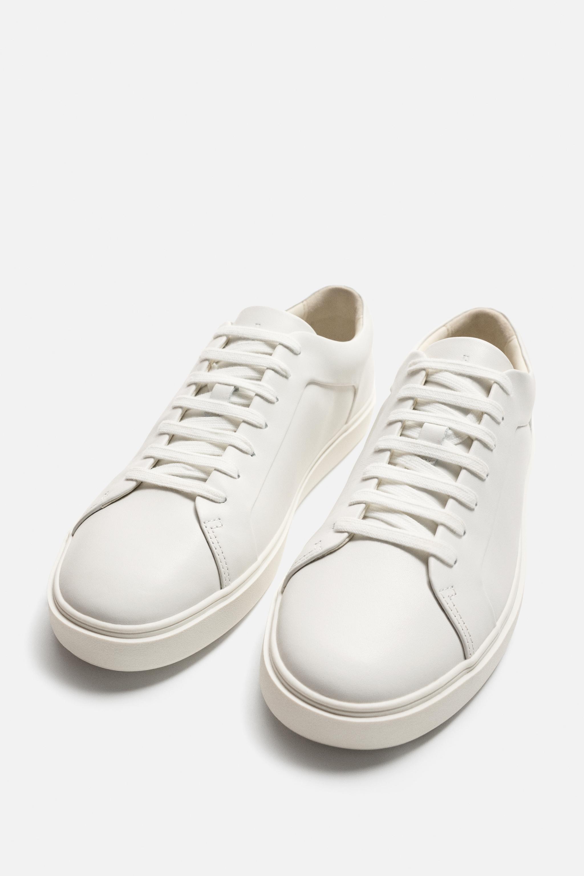 ★ドイツ発*ZARA*新作*本革スニーカー/WHITE★ ホワイト（白）系 ZARA(ザラ) スニーカー(メンズ) - 海外通販のBUYMA