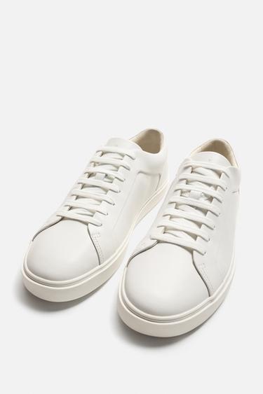 BASKETS EN CUIR - Blanc de Zara - Image 4