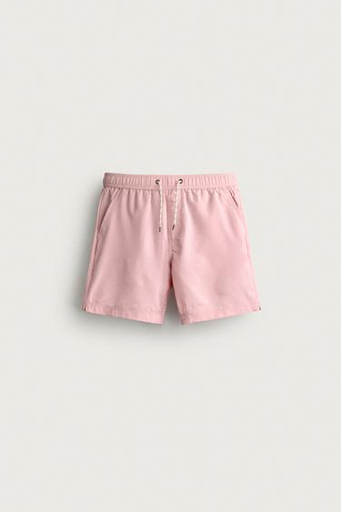 CALÇÕES DE BANHO COMPRIDOS SEERSUCKER - Rosa-pálido da Zara