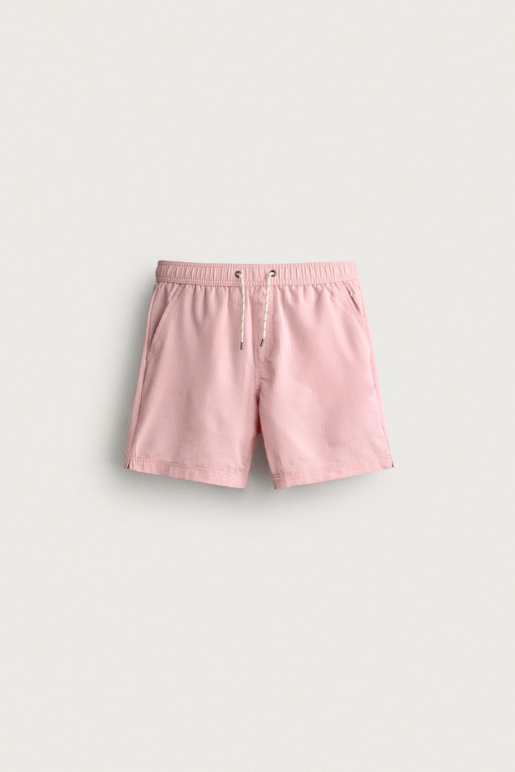 LONG SEERSUCKER SWIMMING TRUNKS