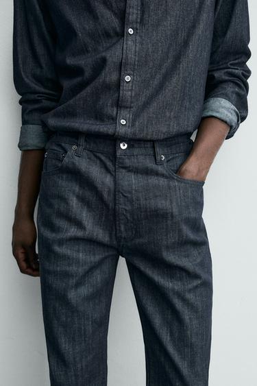 جينز بقصة ضيقة ومريح - أزرق by Zara