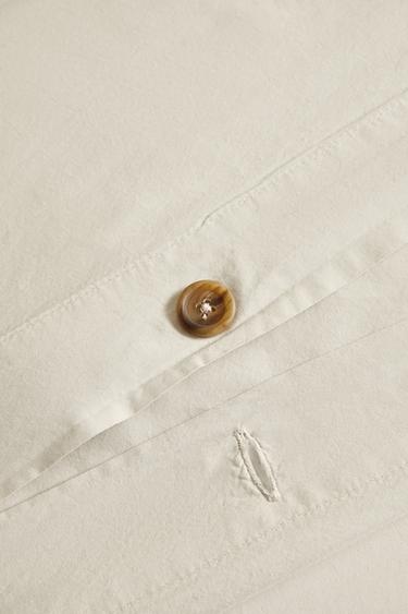 WASHED COTTON PERCALE DUVET COVER X SOCIETY LIMONTA - Stone by Zara