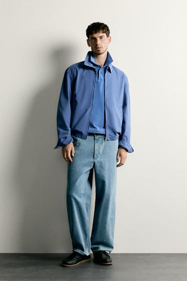 ÁO KHOÁC DÁNG SUÔNG CHẤT LIỆU COTTON PHONG CÁCH WASHED - Xanh dương từ Zara - Hình ảnh 0