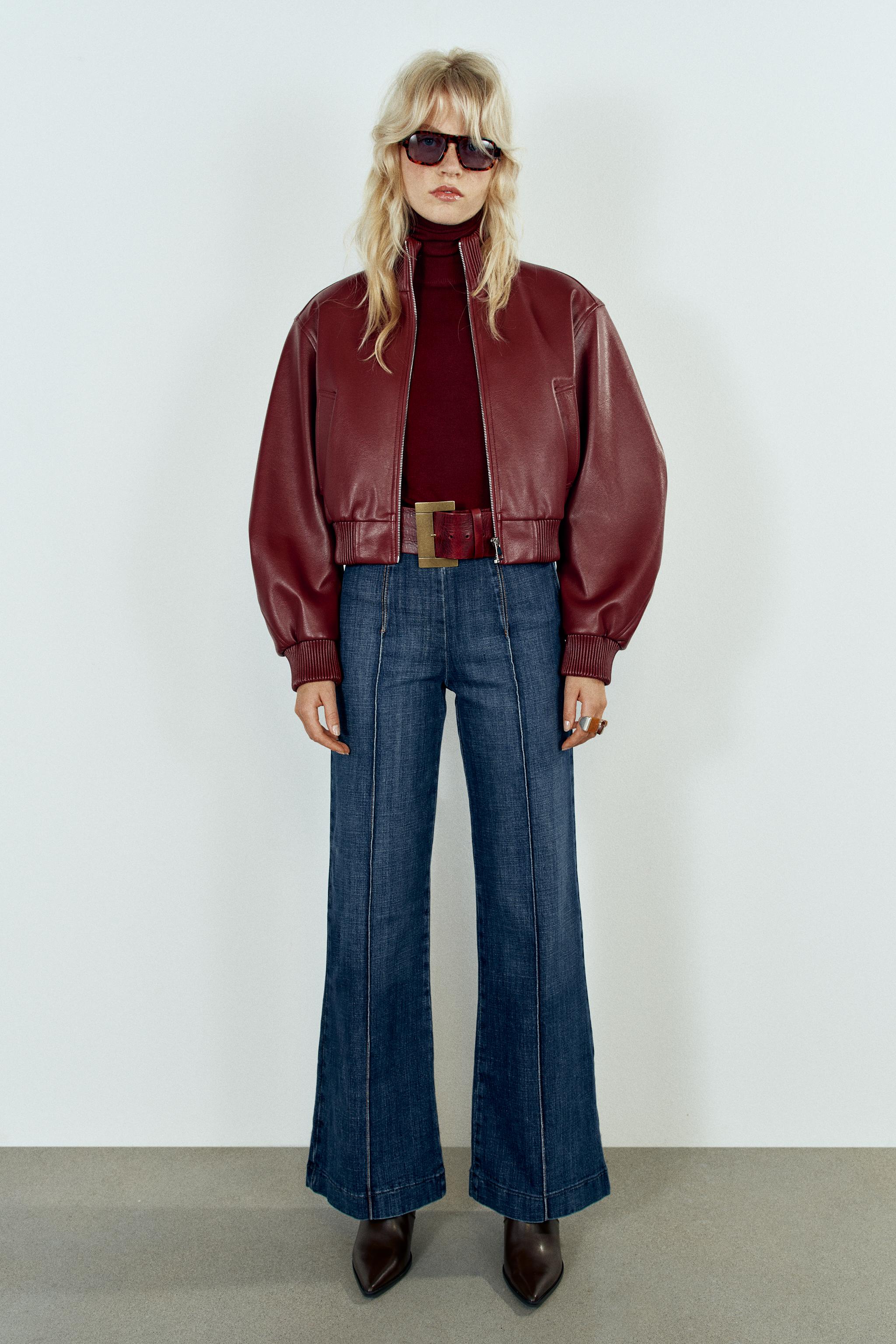 ショート ボンバージャケット ショルダーパッド - レッド | ZARA Japan