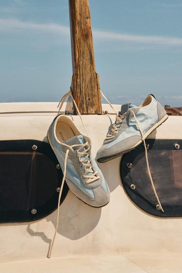 LEATHER TRAINERS - Blue by Zara