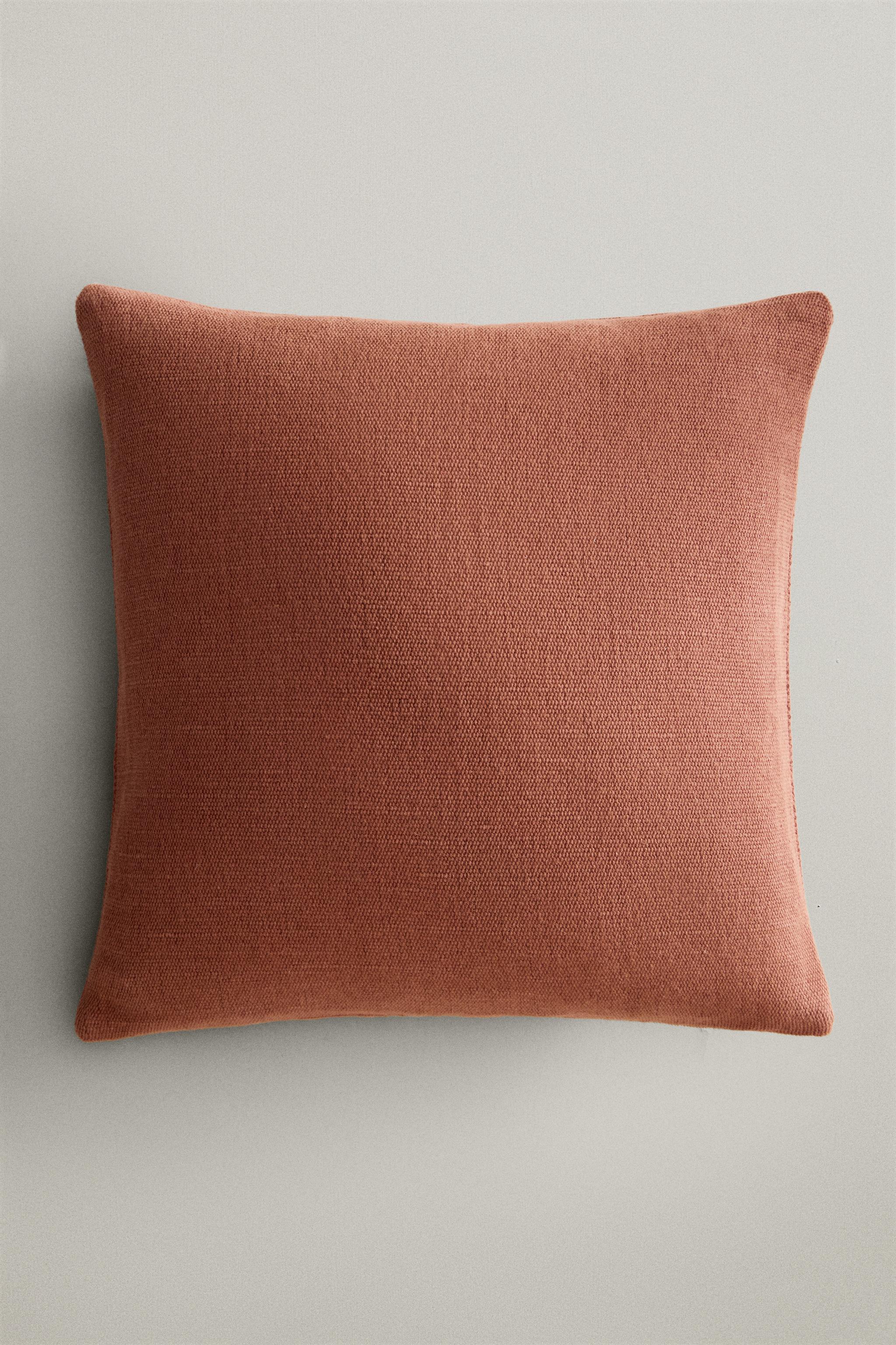 JUTE AND COTTON THROW PILLOW COVER