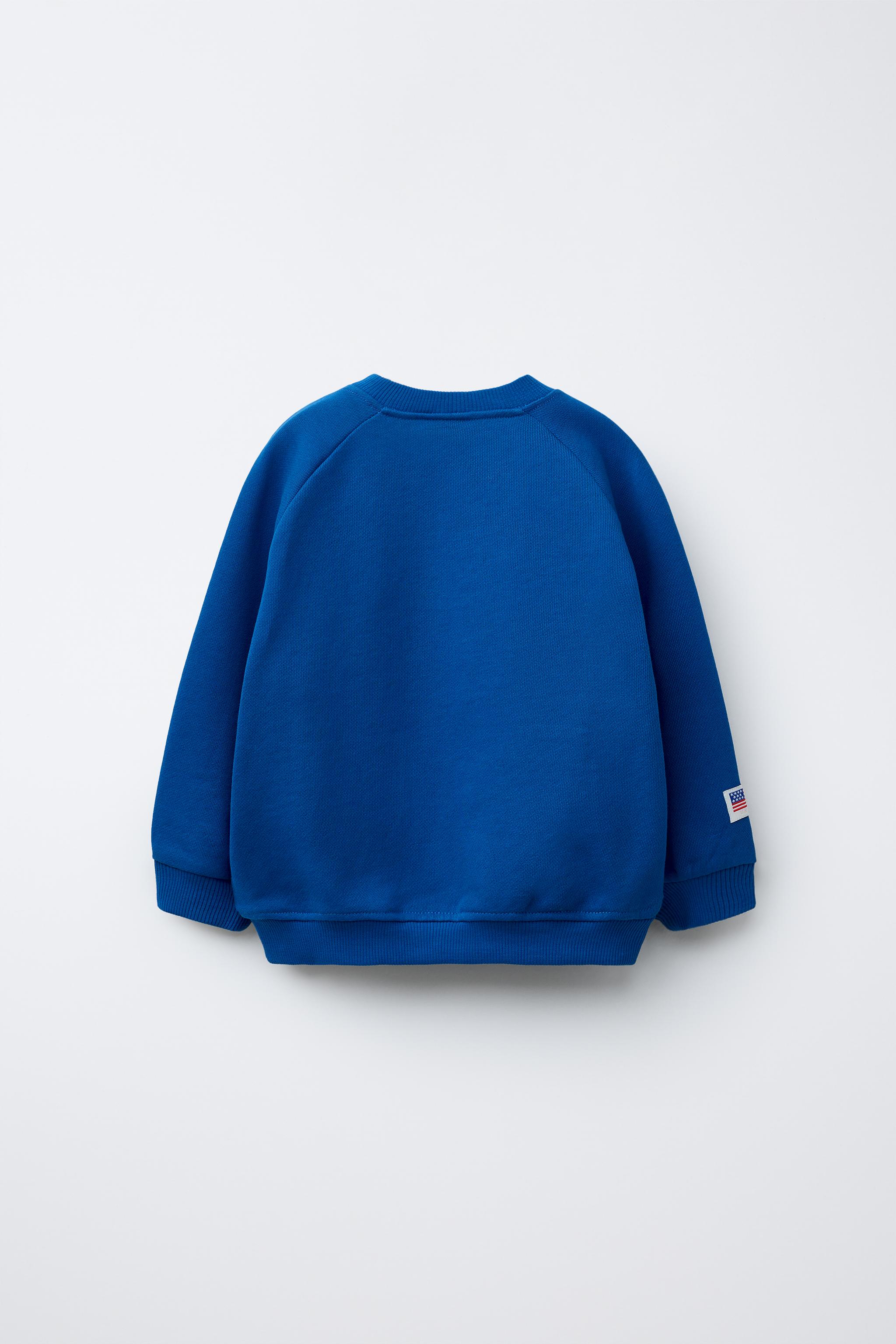 テキストプリント スウェットシャツ - 濃青 | ZARA Japan / 日本