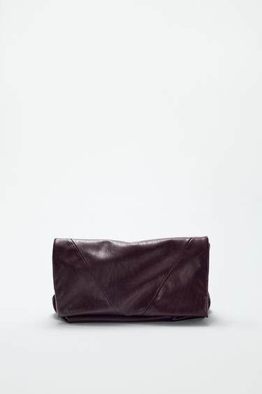 CLUTCH BAG WITH STRAP - Burgundy Red by Zara