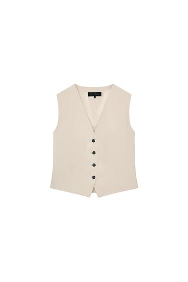 CHALECO BOTONES ZW COLLECTION - Piedra de Zara