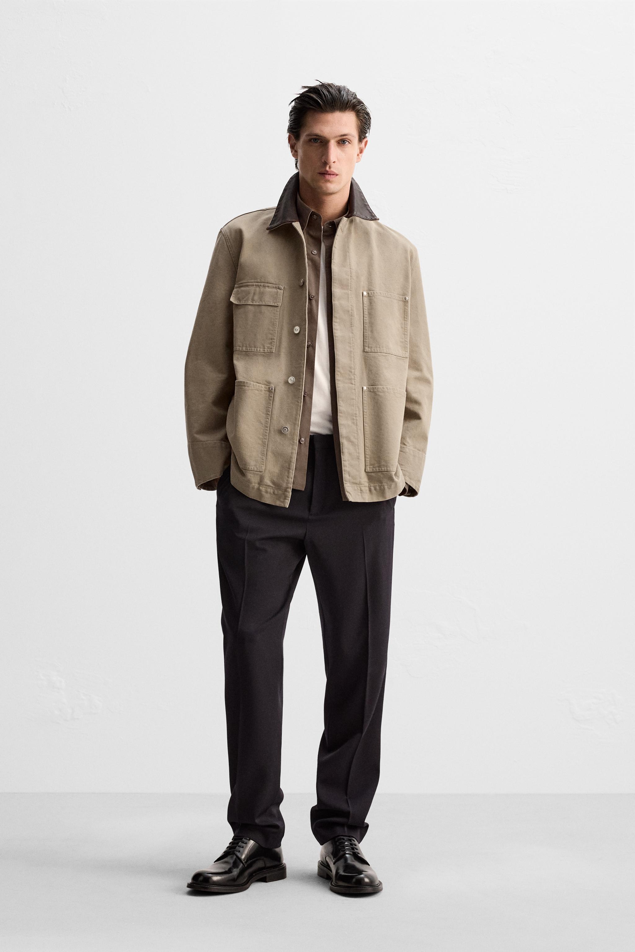 Beige coat mens zara hotsell