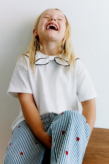 ФУТБОЛКА С БАНТОМ И ШАРФОМ — БЕЛЫЙ от Zara