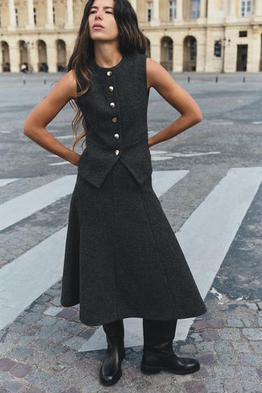 WAISTCOAT AND MIDI SKIRT SET - by Zara