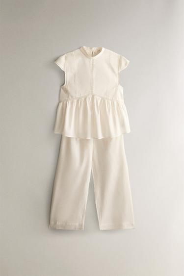 PANTALON DENTELLE - Écru de Zara - Image 3