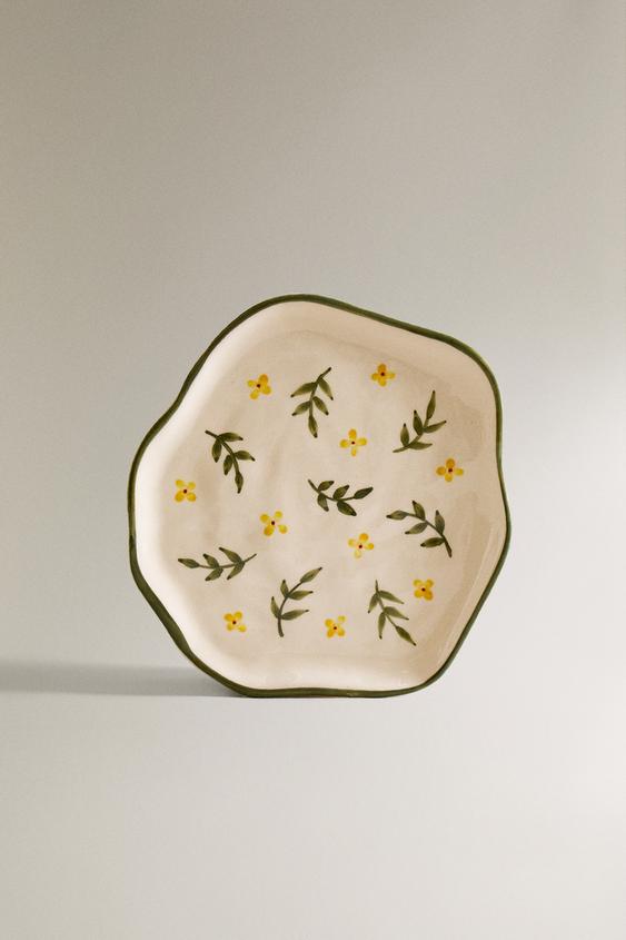 FLORAL DESSERT PLATE - Green | ZARA United States