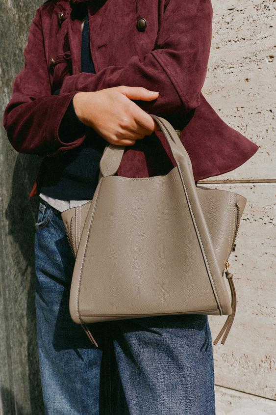 ГОРОДСКАЯ СУМКА ЧЕРЕЗ ПЛЕЧО — Серо-коричневый от Zara — изображение 0