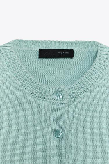 GILET AJUSTÉ EN MAILLE - Turquoise de Zara - Image 7