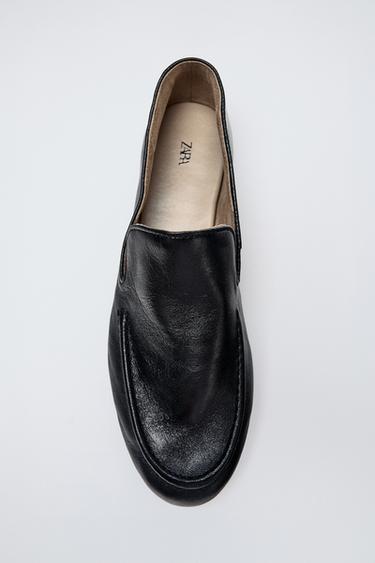 Zara LEATHER FLATS - Black