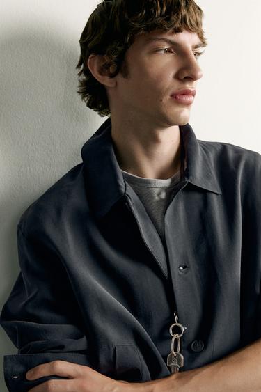 FLUID BOXY FIT OVERSHIRT - Black by Zara