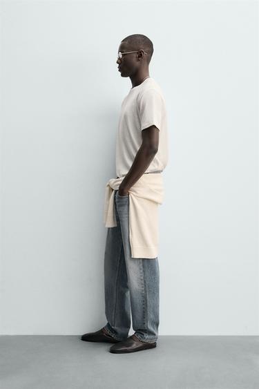 T-SHIRT LIN - COTON - Blanc cassé de Zara - Image 3