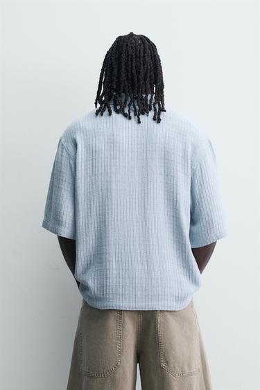 CHEMISE RELAXED FIT TEXTURÉE - Bleu ciel de Zara - Image 2