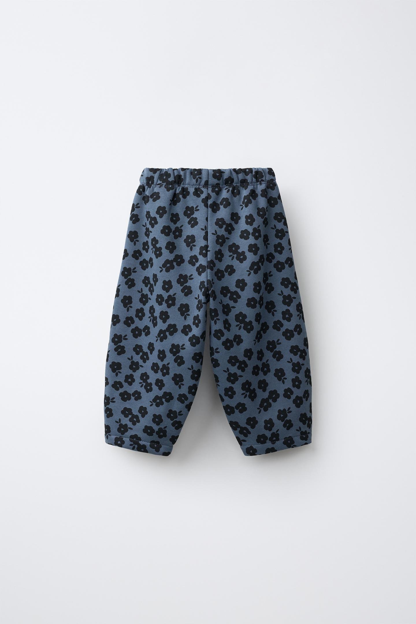 Детские брюки Zara Floral Balloon Fleece, цвет: Светлый синий — фото 3