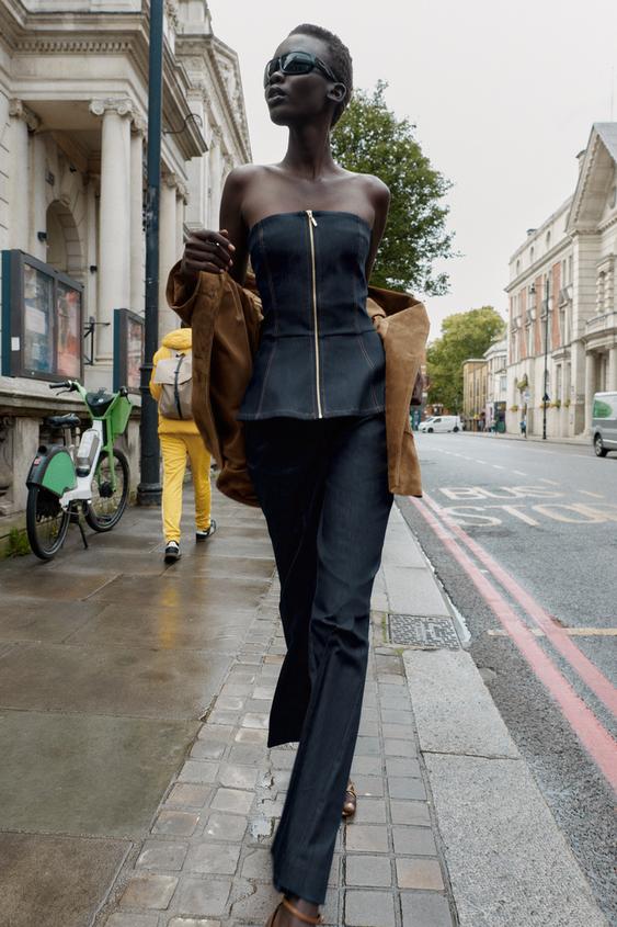 Z1975 DENIM BUSTIER TOP