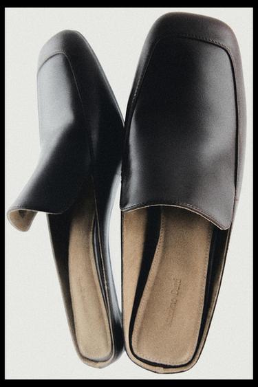 Heeled leather canvas loafer — Brown 1