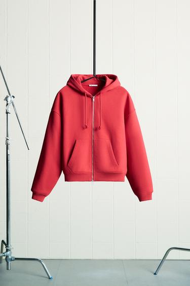 ヘビーウェイト スウェットシャツ ジップアップ LIMITED EDITIONレッド0Zaraのヘビーウェイト スウェットシャツ ジップアップ LIMITED EDITION - レッド - 画像 0