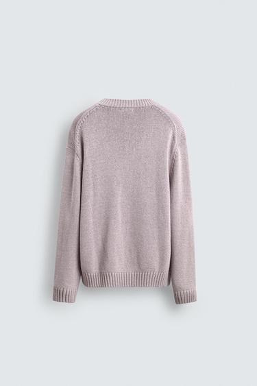 TEXTURED SWEATER - Lilac by Zara - Image 7