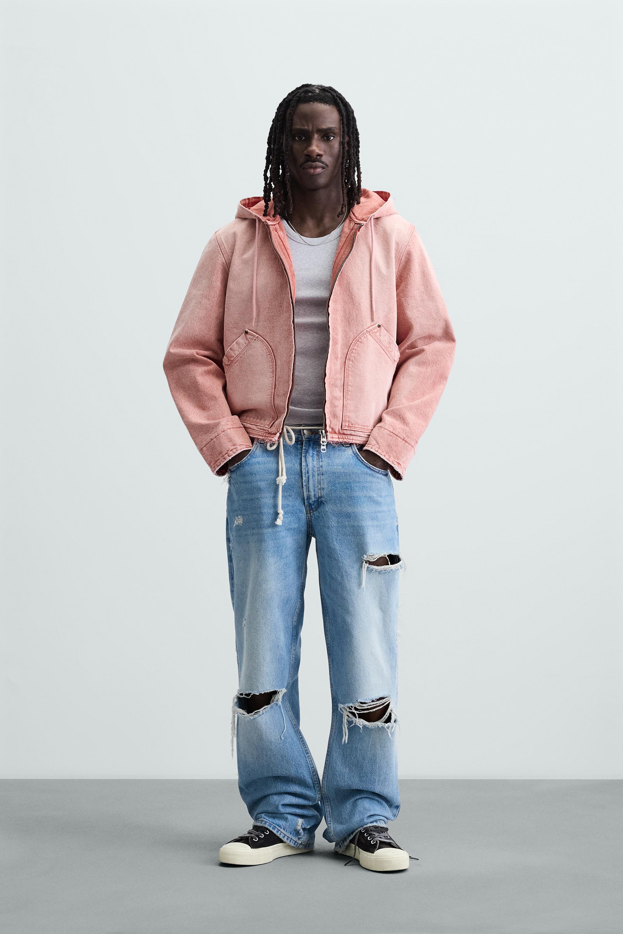 WASHED HOODED JACKET - Chalk pink | ZARA South Africa