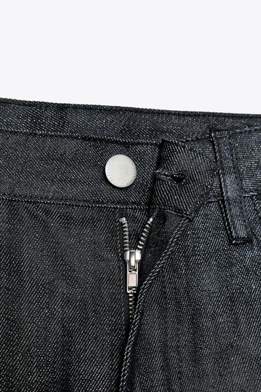 JEANS ZW COLLECTION WIDE LEG TIEFER BUND - Blau von Zara