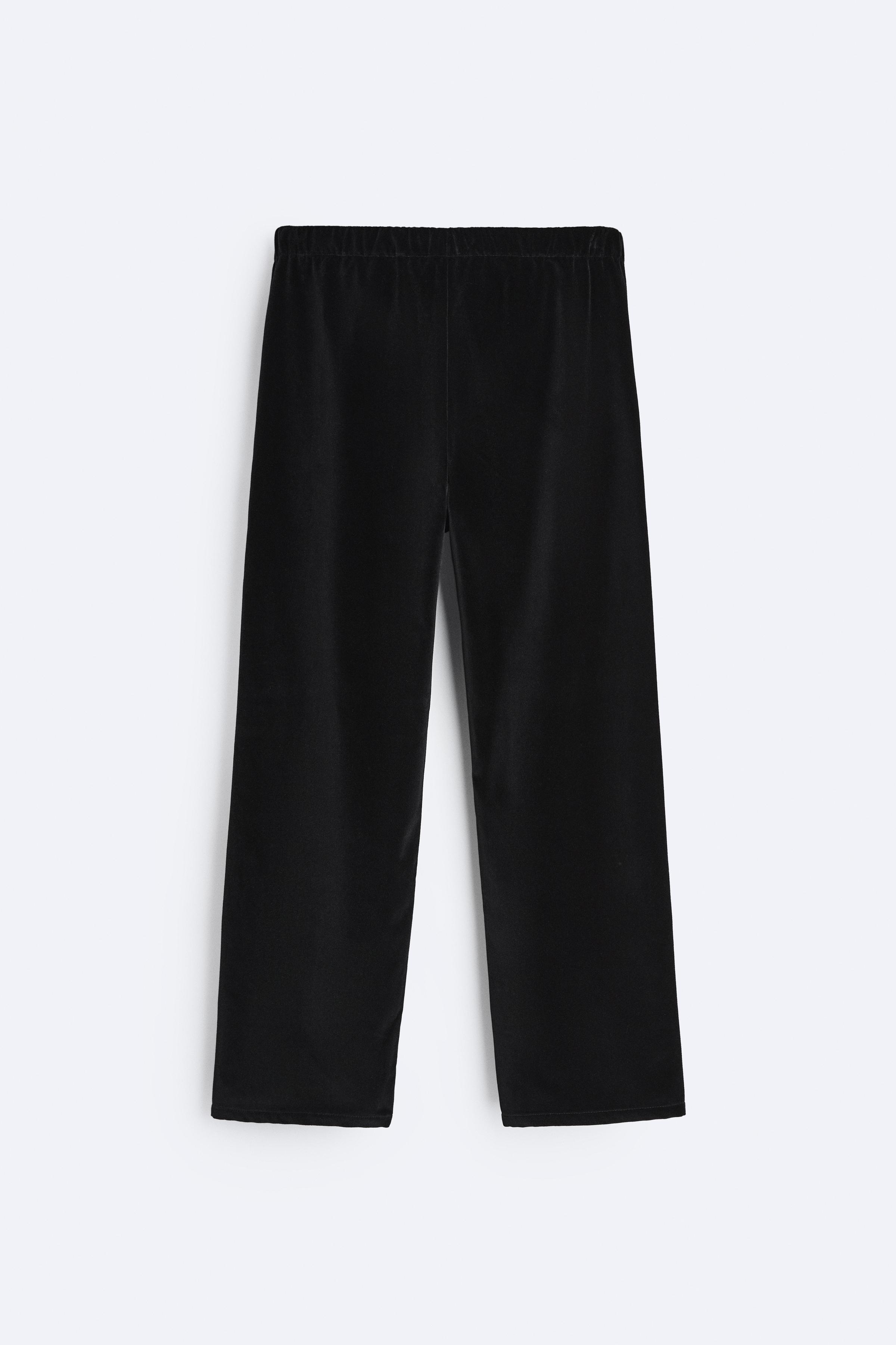 RELAXED FIT ベルベット パンツ - ブラック | ZARA Japan / 日本