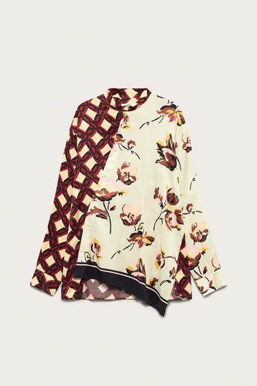 Zara LIMITED EDITION MIXED PRINT OVERSIZED SHIRT - Printed
