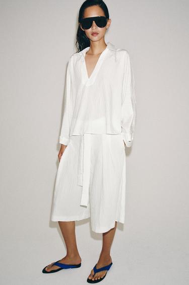 CAMISA OVERSIZE ESTRUCTURA ZW COLLECTION - Blanco roto de Zara - Imagen 0