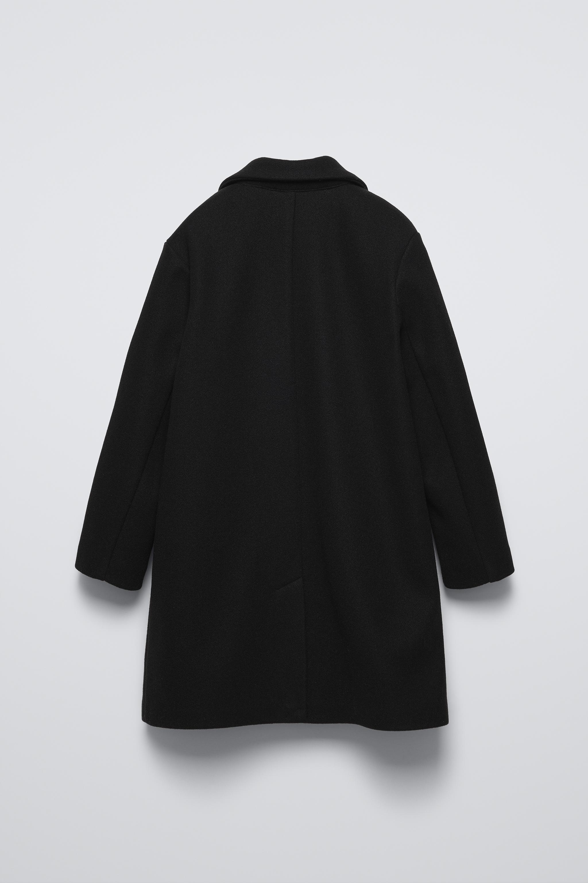 PLAIN LONG COAT Black ZARA UAE Dubai Sharjah Ajman UAQ Fujairah