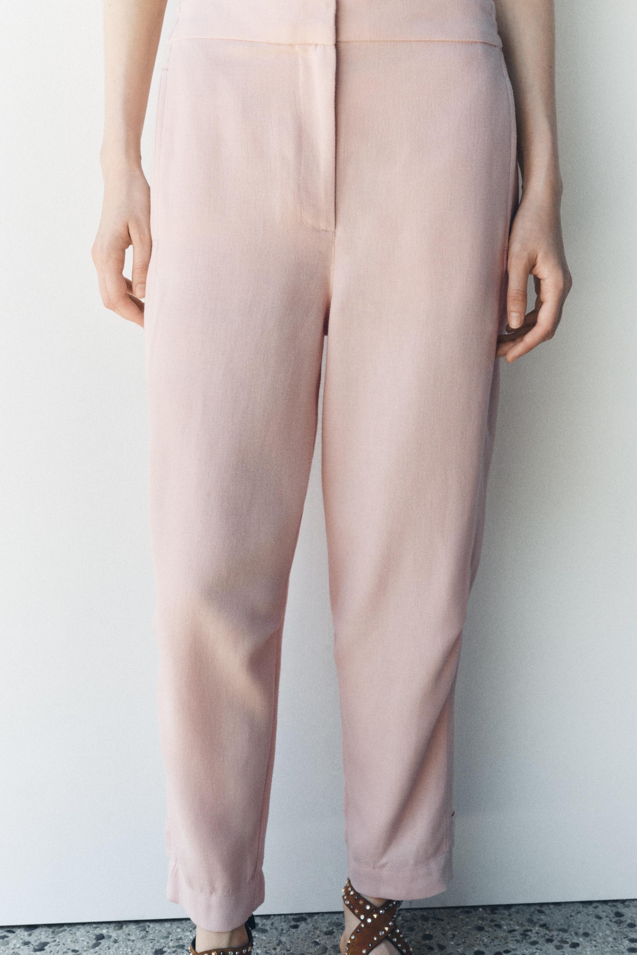 Hot pink trousers zara on sale